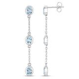 2.16 Carat Genuine Blue Topaz .925 Sterling Silver Earrings