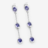 1.98 Carat Genuine Tanzanite .925 Sterling Silver Earrings