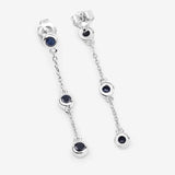 0.66 Carat Genuine Blue Sapphire .925 Sterling Silver Earrings