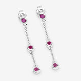 0.78 Carat Genuine Ruby .925 Sterling Silver Earrings