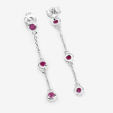 0.78 Carat Genuine Ruby .925 Sterling Silver Earrings