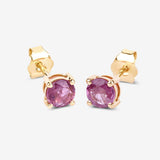 1.30 Carat Genuine Pink Sapphire 10K Yellow Gold Earrings