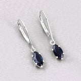 1.20 Carat Genuine Blue Sapphire 10K White Gold Earrings