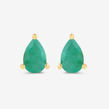 0.70 Carat Genuine Zambian Emerald 10K Yellow Gold Earrings