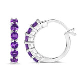 1.20 Carat Genuine Amethyst .925 Sterling Silver Earrings