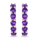 1.20 Carat Genuine Amethyst .925 Sterling Silver Earrings
