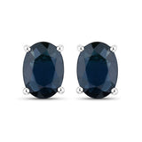 1.90 Carat Genuine Blue Sapphire 10K White Gold Earrings