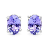 1.50 Carat Genuine Tanzanite .925 Sterling Silver Earrings