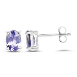 1.50 Carat Genuine Tanzanite .925 Sterling Silver Earrings
