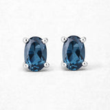 1.08 Carat Genuine London Blue Topaz .925 Sterling Silver Earrings
