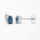 1.08 Carat Genuine London Blue Topaz .925 Sterling Silver Earrings