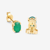 0.88 Carat Genuine Zambian Emerald 10K Yellow Gold Earrings