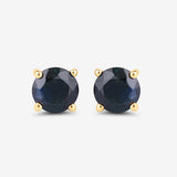1.30 Carat Genuine Blue Sapphire 10K Yellow Gold Earrings