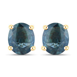 0.68 Carat Genuine Blue Sapphire 10K Yellow Gold Earrings