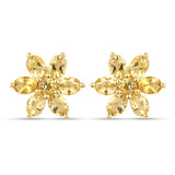 18K Yellow Gold Plated 2.12 Carat Genuine Citrine .925 Sterling Silver Earrings