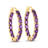 4.80 Carat Genuine Amethyst .925 Sterling Silver Earrings