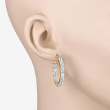 5.70 Carat Genuine Blue Topaz .925 Sterling Silver Earrings