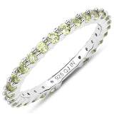 0.91 Carat Genuine Peridot .925 Sterling Silver Ring