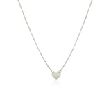 14k White Gold Polished Mini Heart Necklace
