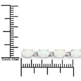 3.50 Carat Genuine Created Opal .925 Sterling Silver Bracelet