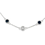 .67ct Sapphire Diamond Bracelet 14KT White Gold