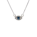 .14ct Sapphire Diamond Fashion Pendants 14KT White Gold