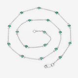 1.80 Carat Genuine Emerald .925 Sterling Silver Necklace