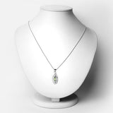0.55 Carat Genuine Peridot and White Topaz .925 Sterling Silver Pendant