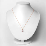 0.81 Carat Genuine Morganite and White Diamond 14K Rose Gold Pendant