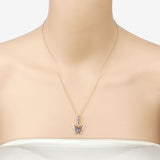 0.75 Carat Genuine Tanzanite and White Zircon .925 Sterling Silver Pendant