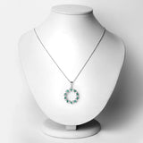 1.10 Carat Genuine Emerald and White Topaz .925 Sterling Silver Pendant