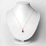 1.55 Carat Genuine Ruby and White Diamond 10K Yellow Gold Pendant