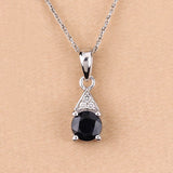 0.88 Carat Genuine Blue Sapphire and White Diamond 10K White Gold Pendant