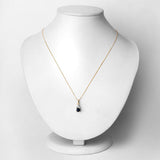 0.88 Carat Genuine Blue Sapphire and White Diamond 10K Yellow Gold Pendant