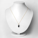 2.29 Carat Genuine Blue Sapphire and White Diamond 10K Yellow Gold Pendant