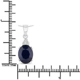 4.41 Carat Genuine Blue Sapphire and White Diamond 14K White Gold Pendant