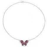 4.15 Carat Genuine Rhodolite and White Topaz .925 Sterling Silver Pendant
