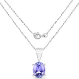 1.15 Carat Genuine Tanzanite .925 Sterling Silver Pendant