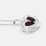 2.66 Carat Genuine Garnet and White Topaz .925 Sterling Silver Pendant