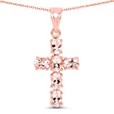 14K Rose Gold Plated 2.58 Carat Genuine Morganite .925 Sterling Silver Pendant
