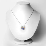 1.33 Carat Genuine Tanzanite and White Topaz .925 Sterling Silver Pendant