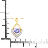 0.96 Carat Genuine Tanzanite and White Topaz .925 Sterling Silver Pendant