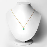 18K Yellow Gold Plated 0.67 Carat Genuine Emerald and White Topaz .925 Sterling Silver Pendant