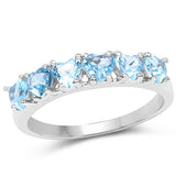 1.68 Carat Genuine Swiss Blue Topaz .925 Sterling Silver Ring