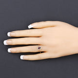0.59 Carat Genuine Garnet and White Diamond 10K Yellow Gold Ring