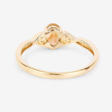 0.48 Carat Genuine Citrine and White Diamond 10K Yellow Gold Ring