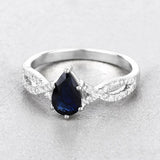 1.14 Carat Genuine Blue Sapphire and White Diamond 14K White Gold Ring