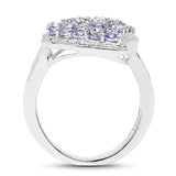 1.63 Carat Genuine Tanzanite .925 Sterling Silver Ring