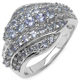1.22 Carat Genuine Tanzanite .925 Sterling Silver Ring