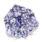 5.28 Carat Genuine Tanzanite .925 Sterling Silver Ring